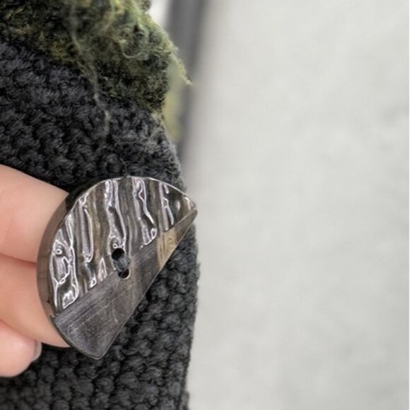 Willow‎ Anthropologie Black Knit Cardigan Sweater Jacket Lagenlook Boho See Pics - Picture 7 of 9